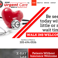 Sample website for Miami Urgent Care